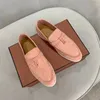 Casual Shoes 2024 Autumn And Winter Women's Fashion Calfskin Soft Buckle Loafers Women Suede Comfortable Handmade