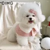 Hundkläder oimg 2024 ins stil koreansk liten doft år rosa husdjur mantel nacke bichon pomeranian maltesisk katthatt tillbehör