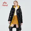 Astrid 2023 Nowy zimowy płaszcz damski parka damska kurtka lg m jasny materiał fi duże rozmiary kobiety odzieży 8675 V6S2#