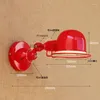 Lampy ścienne Red Attic w stylu retro Lampa LED z regulowanym ramię industrialne oświetlenie domowe