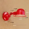 Lâmpadas de parede estilo sótão vermelho retro lâmpada LED com braço oscilante ajustável iluminação industrial