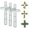 Decorative Flowers Metal Floral Frame Wreath Accessories Making Tool Cross Supplies Shaped Rack Flower Arranging Iron Front Door