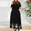 ponadgabaryt LG DR dla kobiet odzież 2024 Summer Plus Size Elegancki Vestidos Dr Female Party Black Formal Occas Dr 72ZK#