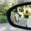 New 2pcs Convex Mounted Auxiliary Rear-view Mirror 360 Degree Rotation Wide-angle Round Frame Blind Spot Rear-view Mirror