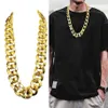 Chaînes Chaîne de cou en or géant Imitation Hip Hop Collier Rappeur Exagéré Déguisement Personnalisé Performance Prop R7RF267a