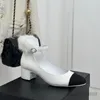 Klänningskor Spring Autumn Women Ankle Boots Fashion Patent Leather Med Heels Mary Janes Wool Round Toe Buckle Strap Party