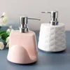 Liquid Soap Dispenser Seat Dual Lotion Shower Multifunction Bottle 400ml Ceramic Heart-shaped Gel Purpose Container Home Sponge