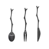 Ensembles de vaisselle 3 PCS Set à vaisselle noire Kit de fourchette de fourche