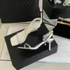 Fashion Women Band Sandals Narrow Thin High Heels Ankle Strap Stiletto Black White Sier Pearl