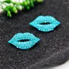 Boucles d'oreilles Mode coréenne pour femmes Labia Rubra Brillant Full Bore Perles Personnalité Exagérée Discothèques Fête Halloween Bijoux