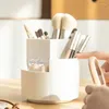 Lagringslådor 360 ° Roterande sminkborstehållare stor kapacitet Cosmet Storag Box Organizer Lipsticks Container Vanity Organizer Bucket