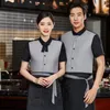 Western Restaurant Shirt hommes et femmes hôtel restauration à manches courtes Fi Busin tenue chemise serveur vêtements de travail été A3le #