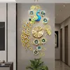 Orologi da parete Orologio pavone Grande arte Design moderno Soggiorno Decorazione Artigianato Orologio digitale Reloj De Pared Creativo