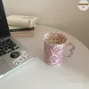 Mugs Realme Nordic Pink Ink Dots Ceramic Coffee Cup Drinkware Breakfast Milk Tea Mug Wedding Couple Gifts Creative Personalized