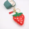 Creative Fruit KeyChain Strawberry Car Keychain Pu Leather Accessories Keyring Bag Pendant Waterproof PU Material Keyring Liten Gift 240329