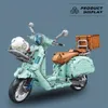 och retro Scooter Motorcykelmodell Byggnadsblock V 300 Motorcykel Bricks MOC High Reduction Classic Collection Education Toys for Boys Girls Gifts