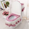 Toilet Seat Covers 3 -piece Bathroom Decor Cushion Cover Pads Tank Lid Decorations For