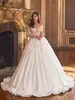 Klassischer O-Ausschnitt Lg Sleeve Bridal Dr Sparkly Pailletten Perlen Brautkleid Luxus Applikationen Lg Braut Robe Vestido De Novia L3kX #