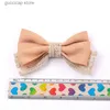 Bow Ties New Diy Lace broderad fjärils tyg Huvudstycke Bow Tie Performance Show Accessories Y240329