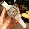 Роскошные мужские механические часы Richa Fashion Классические прозрачные мужские часы Импортные автоматические механические часы Стеклянное зеркало с синим покрытием ISWC