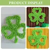 Decorative Flowers Irish Day Wreath St Patrick's Prop Decorate Festival Themed Artificial Wooden Hanging