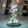 Tändare ledde Enchanted Galaxy Rose Eternal Gold Foil Flower With Fairy String Lights in Dome for Christmas Valentine's Day Gift 2023