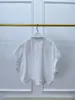 Damen-T-Shirts B/C, italienische Marke für Damen, Frühling und Sommer, hochwertiges weißes Fledermausärmel, Polo-Ausschnitt, kurzes Top, lässiges T-Shirt