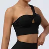 Yoga Outfit Sexy Une Épaule Sport Soutien-Gorge Femmes Gym Irrégulière Stretch Sous-Vêtements D'entraînement Avec Coussinets Solide Séchage Rapide Sportif Débardeurs