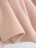 Summer Hanter Slash kołnierz bez pleców mini sukienki seksowne kobiety szczupłe guziki talii A-wyłożone huśtawką szatę vestidos 240311