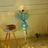 Party Decoration 1pc LED Glowing Balloons med falska rosen Artificial Bouquet Luminous Diy Xmas Wedding Decor