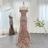 shar Said Luxury Pink Mermaid Feathers Prom Dres Spaghetti Straps Green Black Blue Women Wedding Evening Dr SS169 O4Ql#