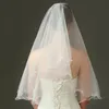 High Fi White Tule One Laag Pearls Edge Bridal Wedding Veils 120cm ellebooglengte bruid sluiers te koop bruiloft Accory K91L#