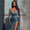 Thinyfull Sexy Prom Dres 2023 Off ramię Syrenka wieczór dr Side Slit Freading Saudyjna Arabia Koktajl Suknia Plus Size 56KY#