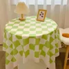 Table Cloth Checkerboard Checkered Round Nordic Style Light Luxury High-end Sense Dining Fabric Tea U6K764