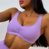Lu hizalanan kadınlar v Boyun Konfor Tankları Yumuşak Scrunch Sport Bra Womens Kapalı Seksi Düz Renk Fitness Egzersiz Egzersiz Yoga iç çamaşırı Limon Sporları 2024