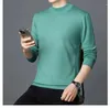 Pulls pour hommes demi-haut col cardigan slim ajustement doux pull couleur unie minimaliste chaud tricot chemise mince style pull hommes Z54