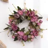 Dekorativa blommor AbSf Simulering Garland Dörrdekoration Artificiell Silk Peony Flower Wreath Wedding Window Layout