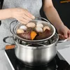 Double chaudières 2 PCS Panier de riz cuit à vapeur accessoire accessoire à vapeur à vapeur en acier inoxydable Pot de légumes pour la cuisson à la vapeur