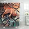 Rideaux de douche Animal Fantasy Series Rideau 3D imprimé dessin animé Anime salle de bain étanche avec crochets pour la décoration