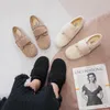 Casual Shoes 2024Winter Plush For Women's Outwearplush Plus förtjockad en fot vadderad bönor lamm tjock sula bomull