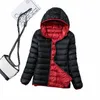 4xl 2023 Nieuwe Vrouwen Donsjack Winterjas Vrouwelijke Capuchon Parka Korte Uitloper Dunne Mth Overjas I4PU #