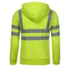 Tpjb Veste pour hommes Travaux routiers Haute visibilité Pull réfléchissant Lg Manches Sweat à capuche Casual Coupe-vent Vestes Manteau V4l2 #