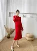 Платья для беременных Осень и зима Корейская мода вязаный свитер для беременных Элегантное ультратонкое платье для фотосессии беременныхL2403