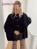 Solidny kolor dzianiny damski batwing rękaw Batwing Sourted Labie Lady Pullovers 2024 Spring Chic Commuter Casual Sweater P7YP#