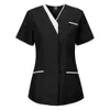 halslijn patchwork verpleegstersuniform medisch damesuniform scrub top laboratorium T-shirt dokter blouse chirurgische werkkleding verpleegstersaccessoires w70F #