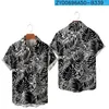 Camisas casuais masculinas camisa havaiana homens moda férias manga curta plantas tropicais streetwear tops harajuku 3d impressão roupas de praia