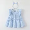 kids baby girls dress summer blue clothes Toddlers Clothing BABY childrens girls purple pink summer Dress u9E1#