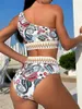 Kvinnors badkläder 2023 Paisley Print CHN -band en axel baddräkt Kvinnor bikini badkläder kvinnliga badare badning simning baddräkt strandkläder t240328