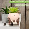 Garden Decorations Smiling Plant Pot Resin Succulent Planter With Drainage Hole Cute Pots Creative Sit Rocking Chair For