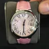 Luxe horloge Designer horloges Hoge hoeveelheid Klassiek Roze Ronde Romeinse wijzers 33/36 mm Mechanisch horloge voor dames Roestvrij staal Saffier Prachtig modehorloge